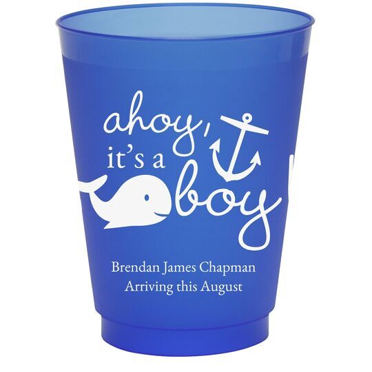 Ahoy It's A Boy Colored Shatterproof Cups